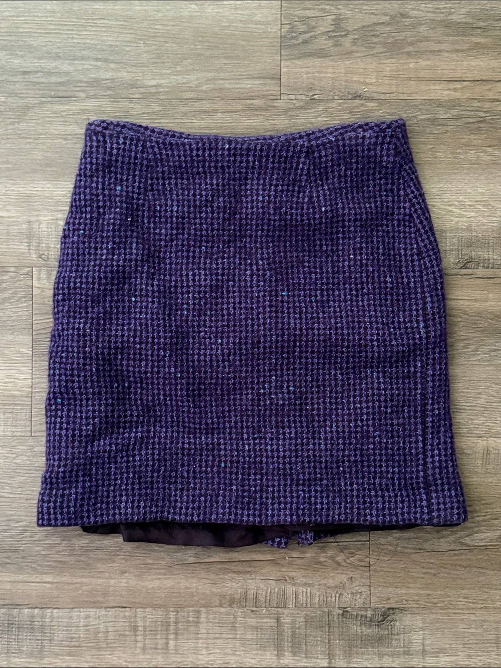 Petite Sophisticate Purple Wool Skirt